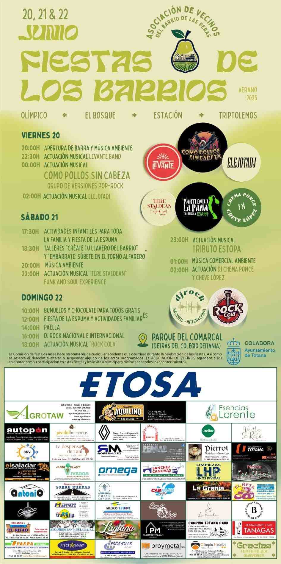 Fiestas en los Barrios Olímpico, las Peras y Triptolemos