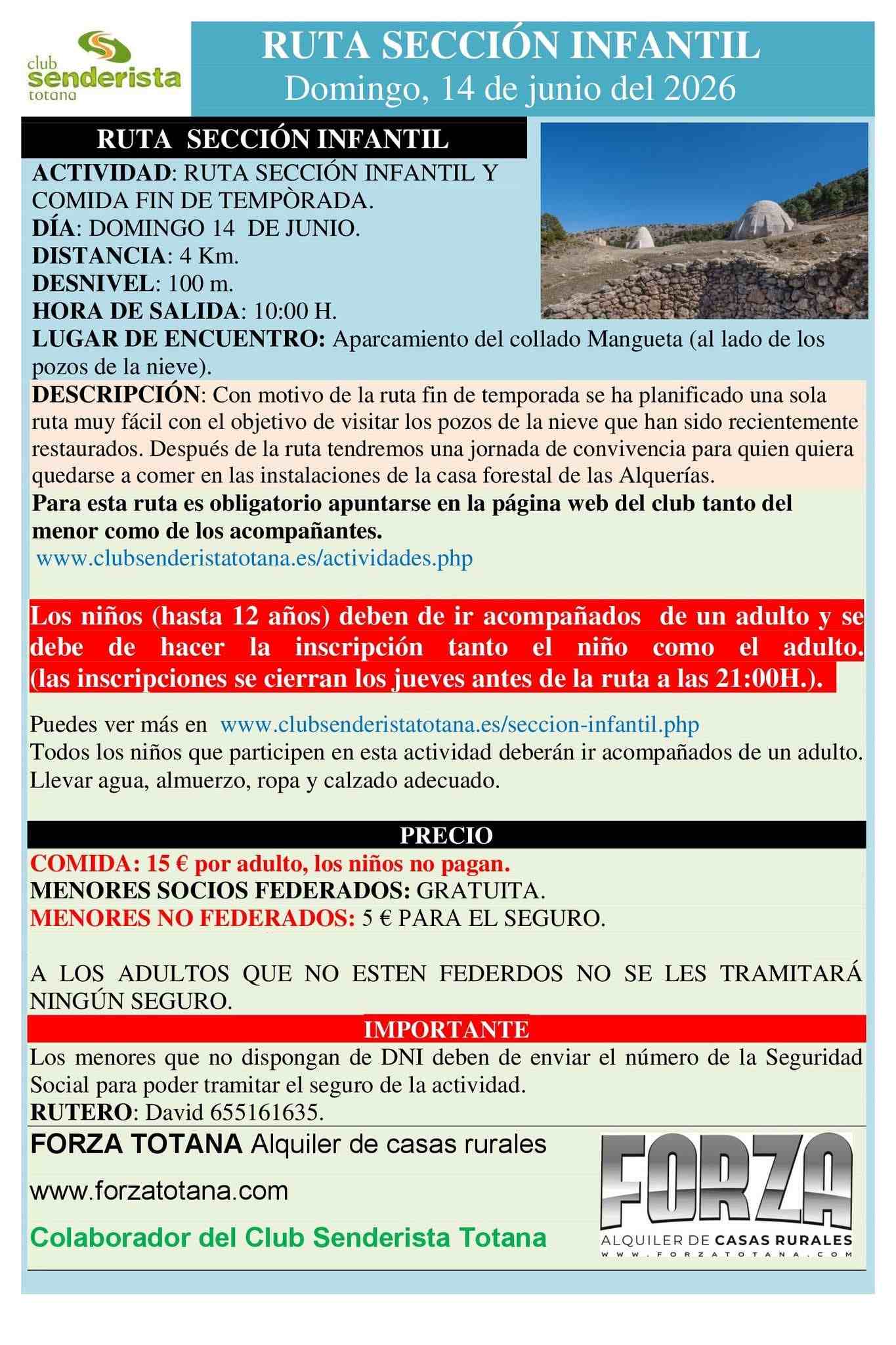 Ruta Club Senderista Sección Infantil: Collado Mangueta Sierra Espuña