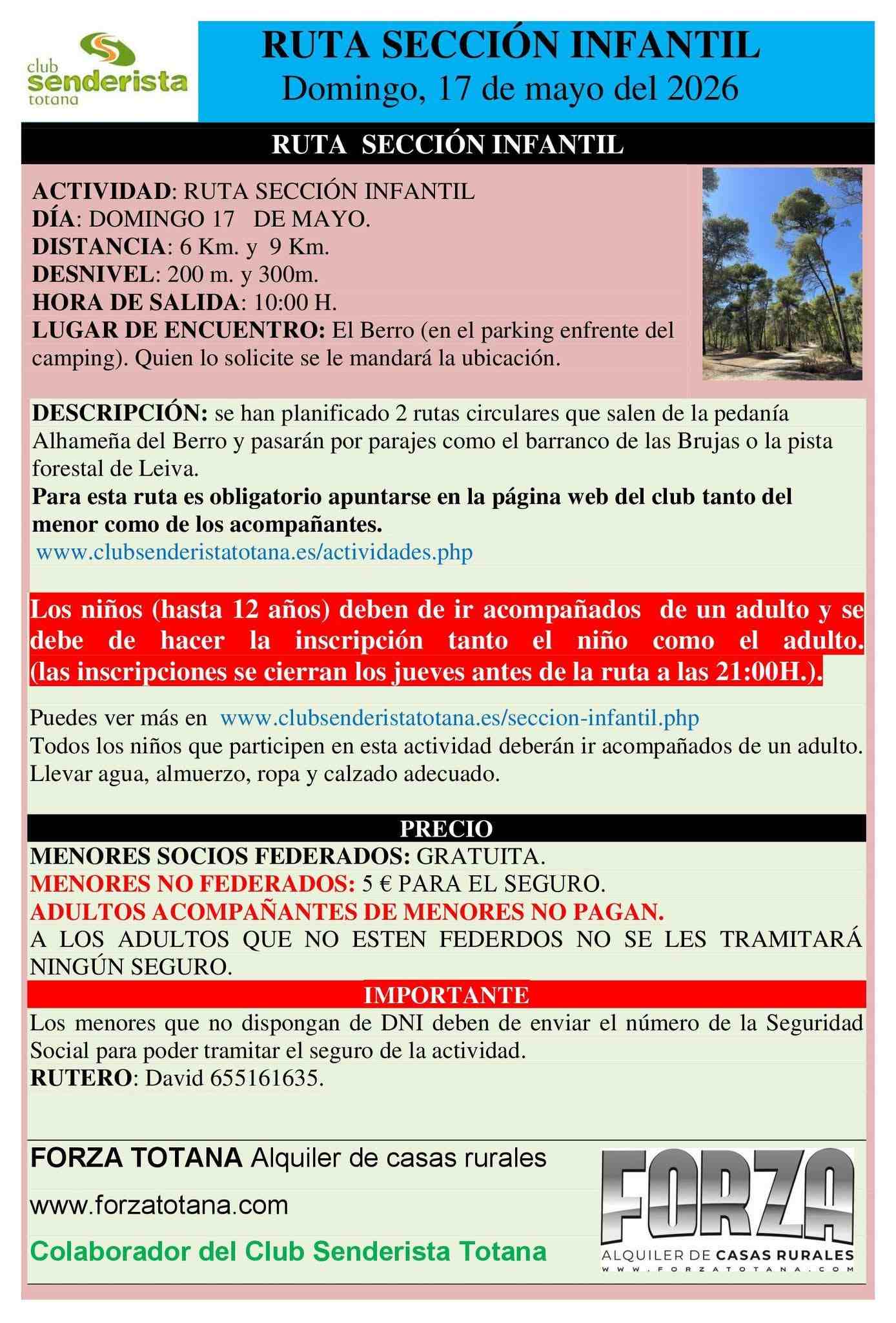 Ruta Club Senderista Sección Infantil El Berro - Imagen 1