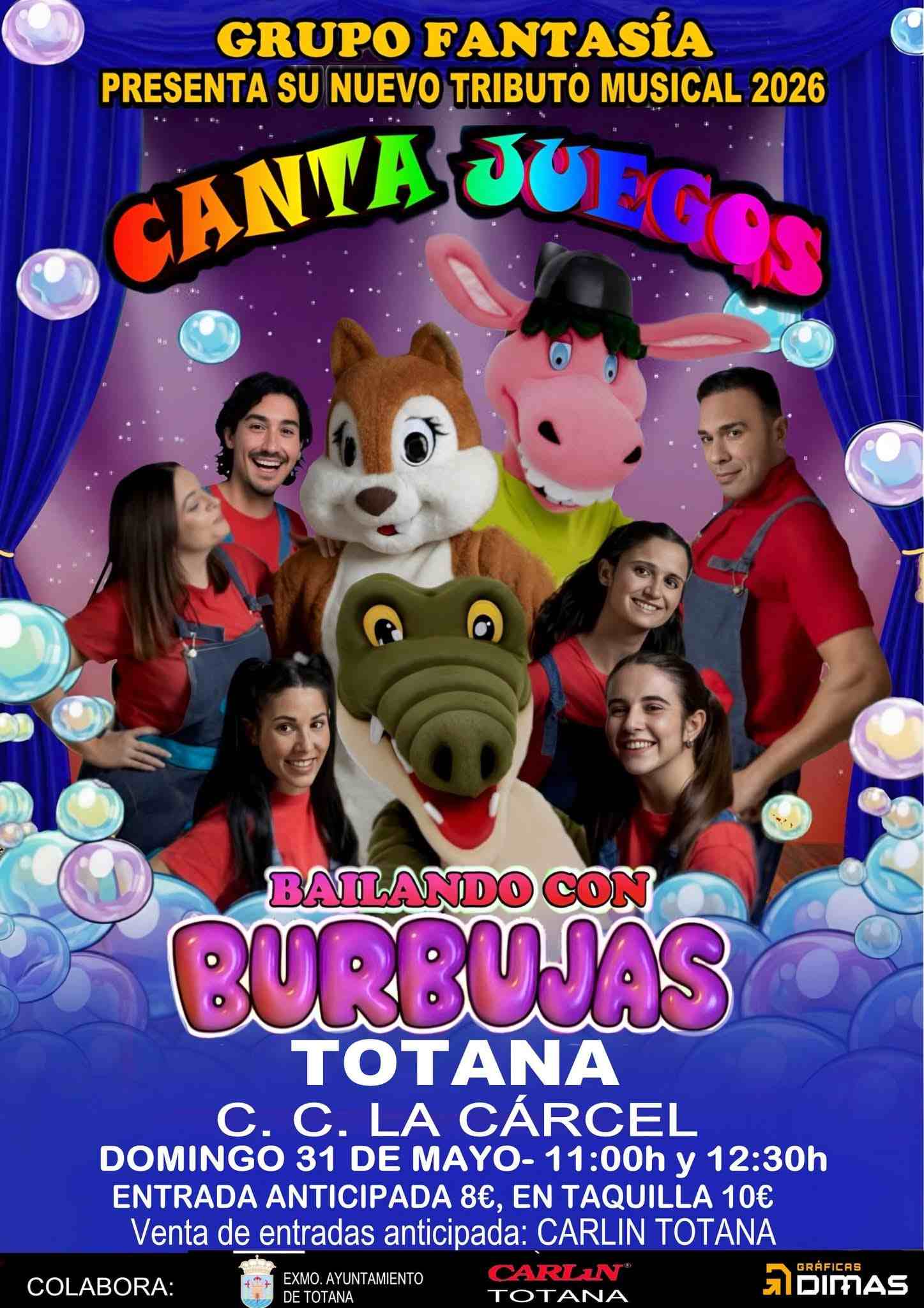 Tributo Musical Infantil Cantajuegos "Bailando Con Burbujas" - Imagen 1